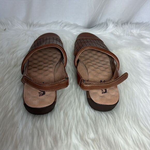 SoftWalk Salina Rust Leather Woven Slingback WIDE WIDTH Sandals Sz 12WW - Picture 4 of 7